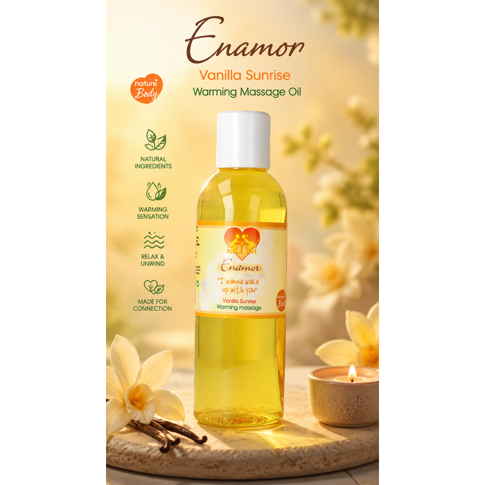 Ulei de masaj si Gel Lubrifiant, Nature Body, cu incalzire Enamore Vanilla Sunrise, 100 ml